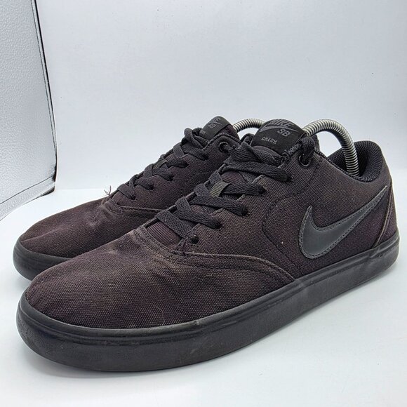 Nike SB Check Solarsoft Mens Size 9.5 Triple Black Sneaker Shoes Casual Athletic main image 4